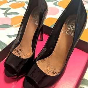 Vince Camuto Black Patent Platform Heels